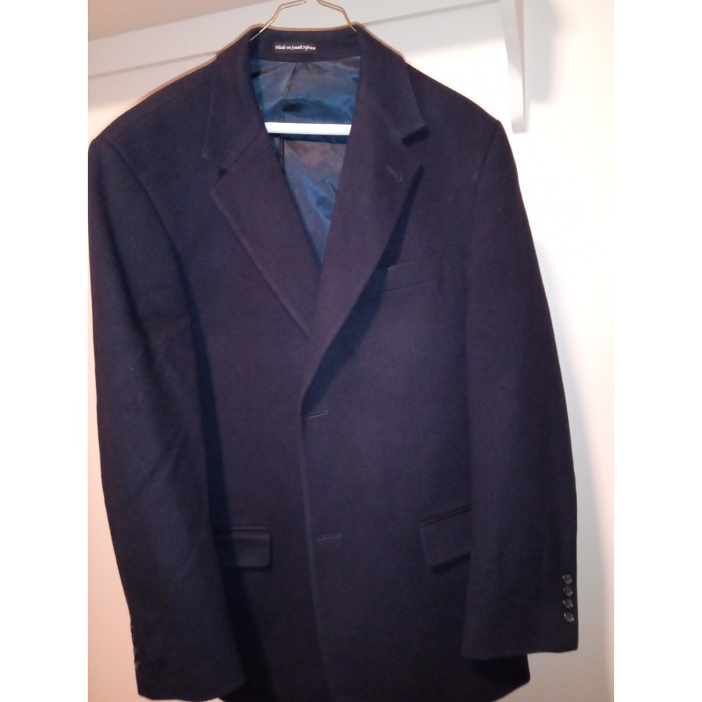 S&K Famous Brands Tailors Row Luxe Navy Pure Camel Hair‎ Blazer Sport Coat Mens